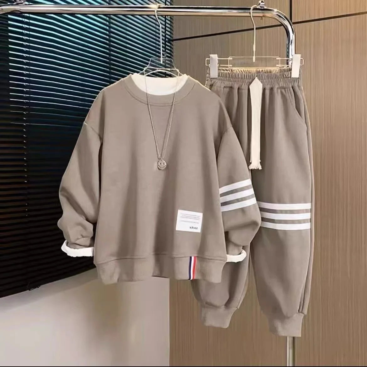 Baby-Kleidungsset – Pullover-Sweatshirt & Baumwoll-Sporthose, 2-teiliges Outfit für Jungen und Mädchen