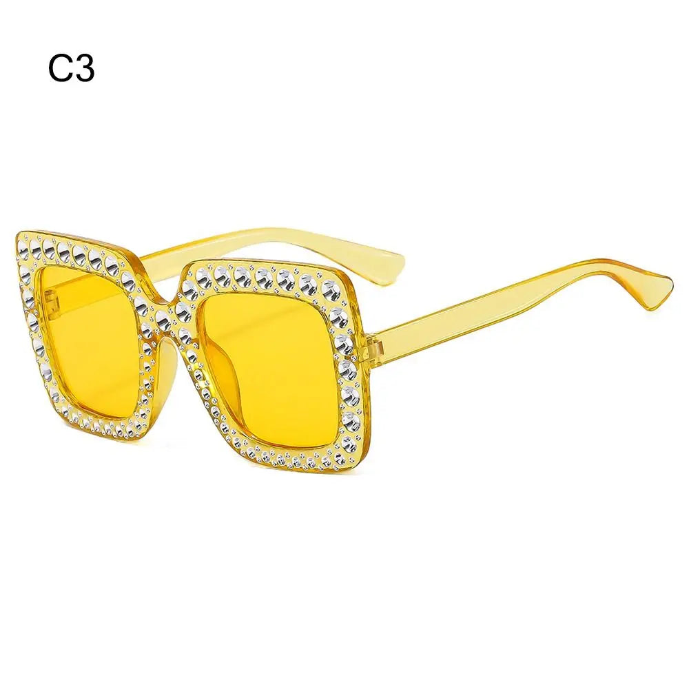 Luxus Kinder-Sonnenbrille für Jungen & Mädchen, glänzende Strasssteine, quadratische UV400 Brille