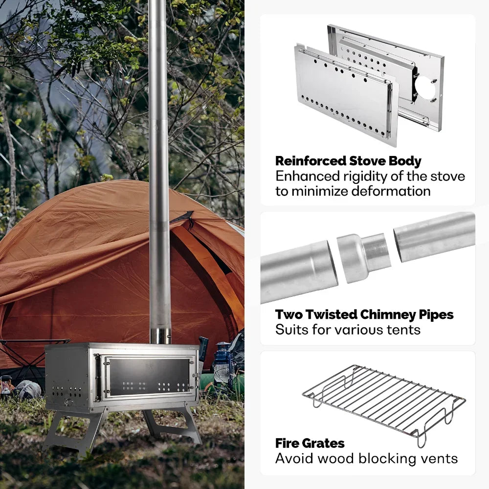 CHANGE MOORE Faltbarer Outdoor-Holzofen für Wintercamping