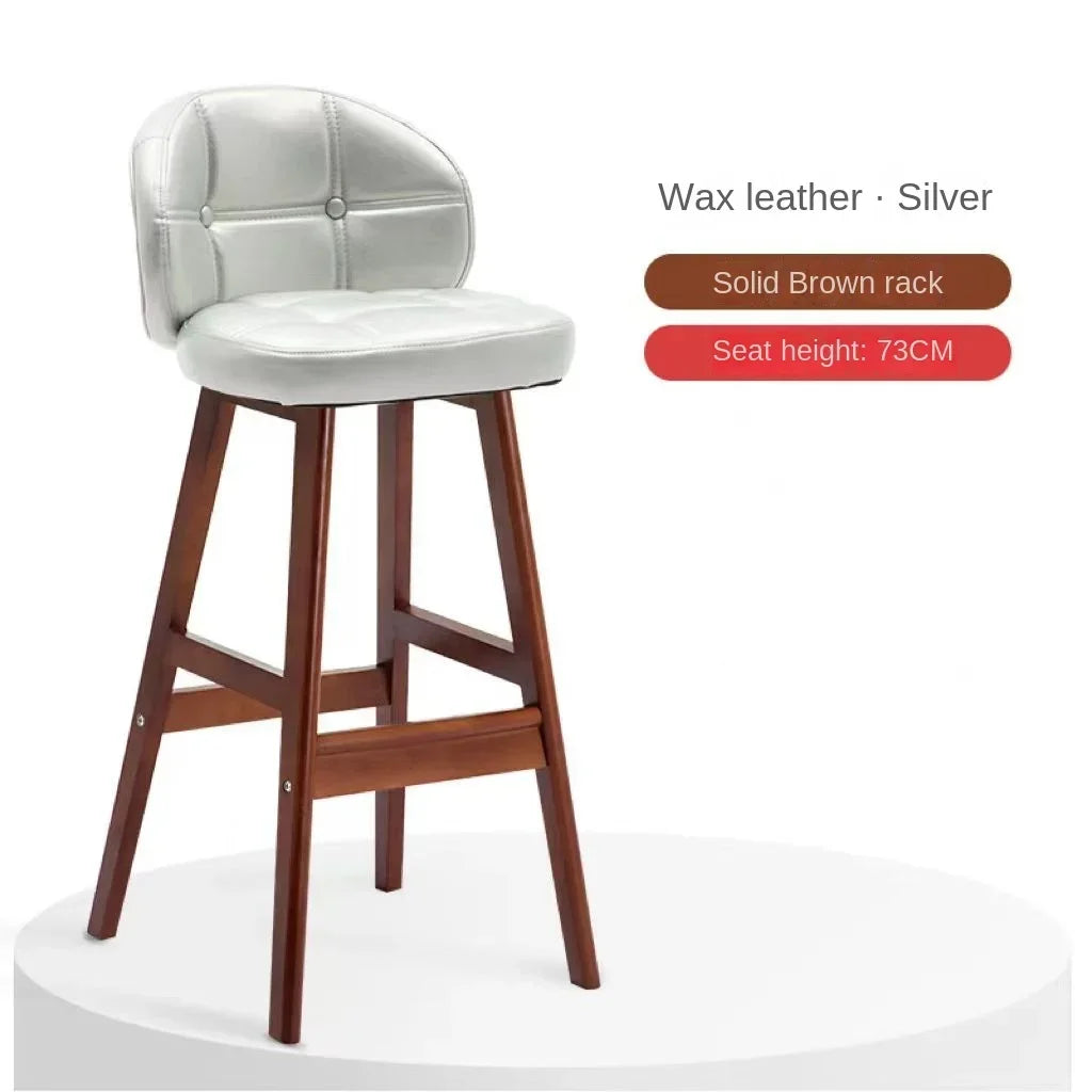 High Stool Barhocker aus Massivholz im modernen Stil
