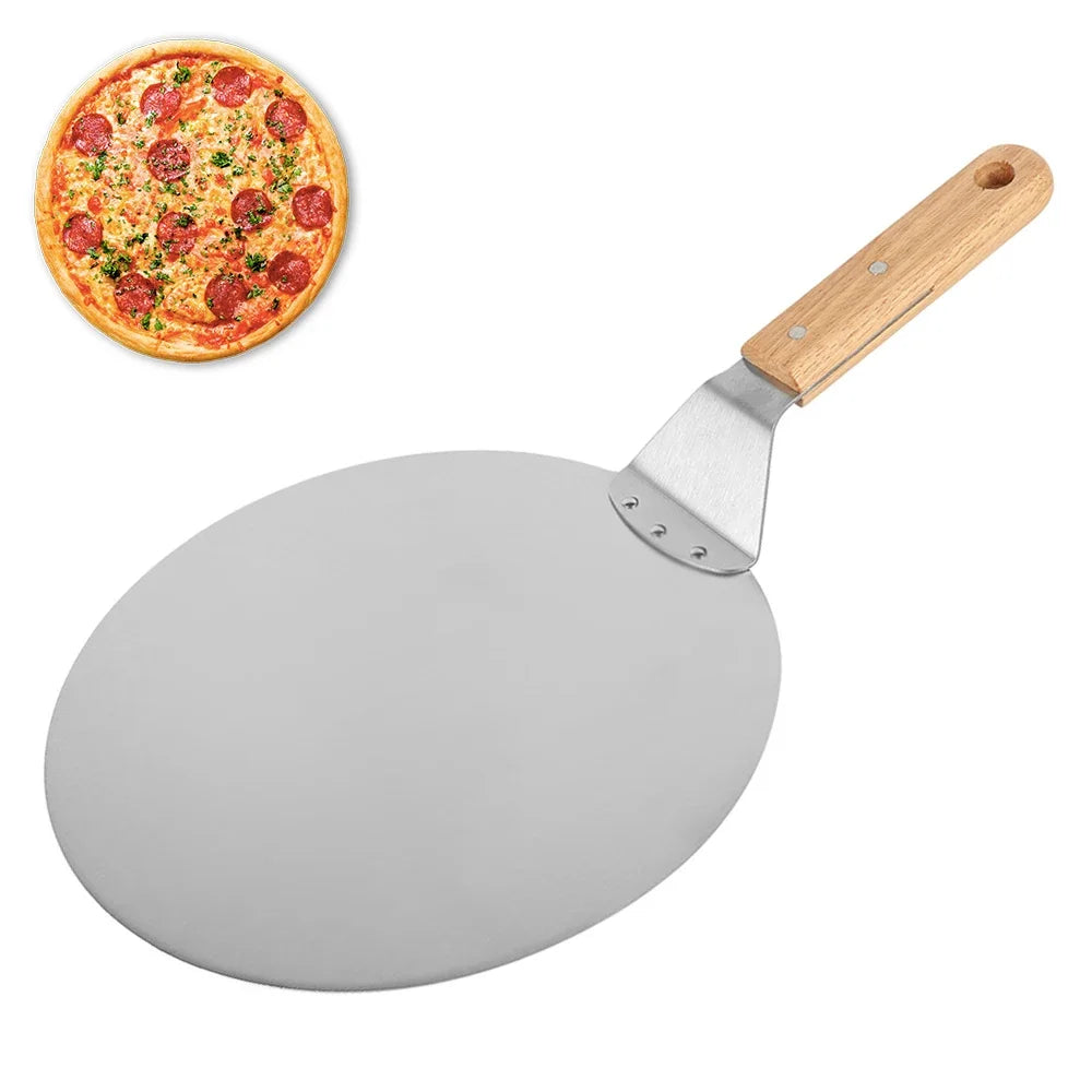 6,5/10/12-Zoll Antihaft-Metall-Pizzaschaufel – Holzgriff Kuchen- & Brotheber