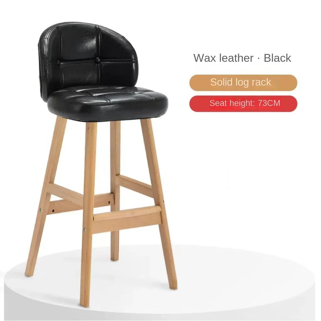 High Stool Barhocker aus Massivholz im modernen Stil