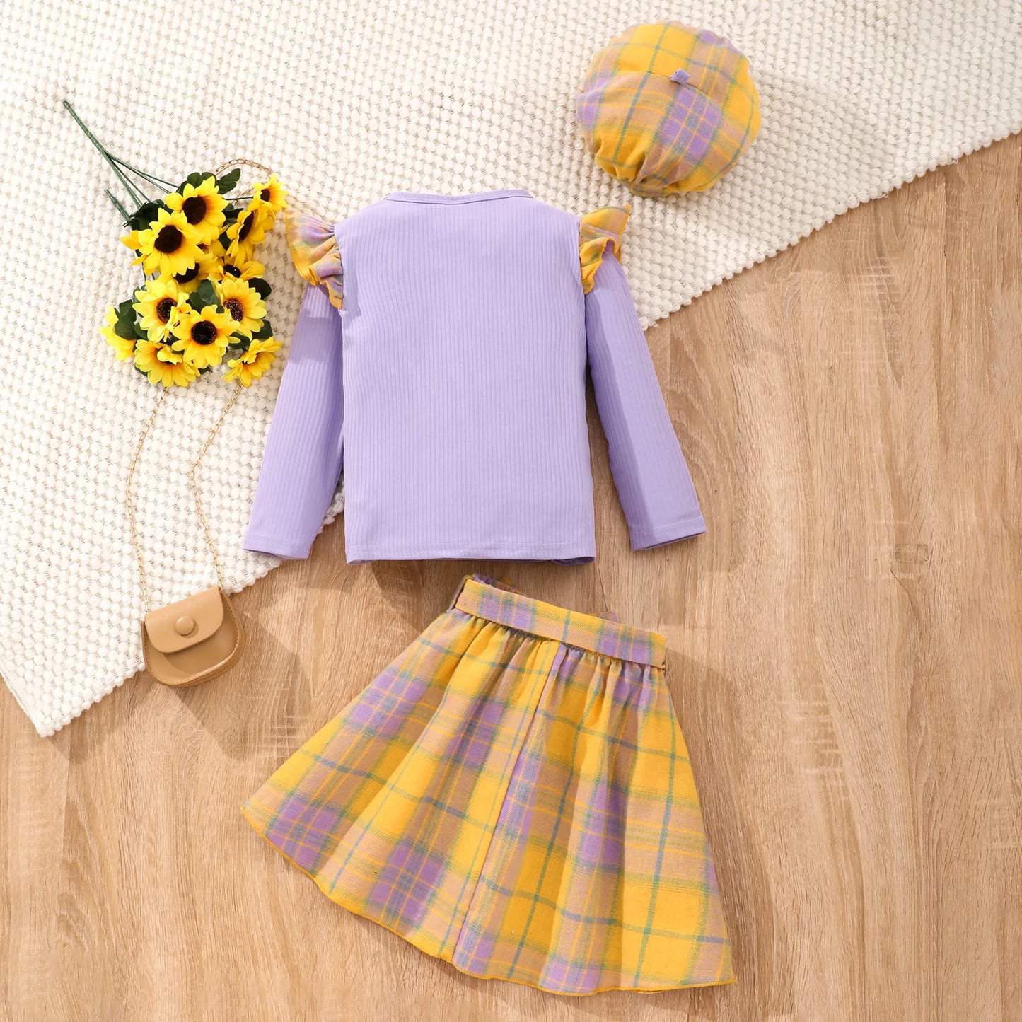 Babymädchen Flutter-Top & Karorock: Herbst-Party-Outfit