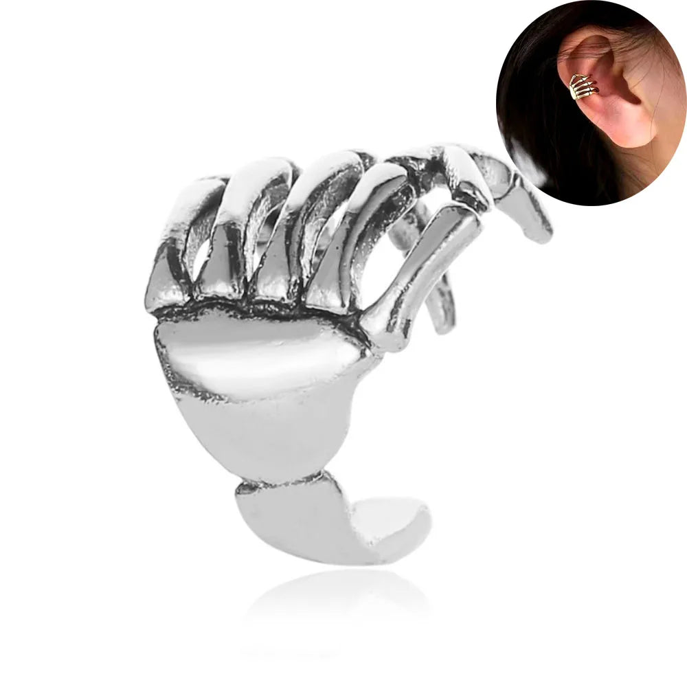 1Stk Punk Rock Edelstahl Hoop Cuff Ohrring – Unisex Runde Clip für Herren & Damen