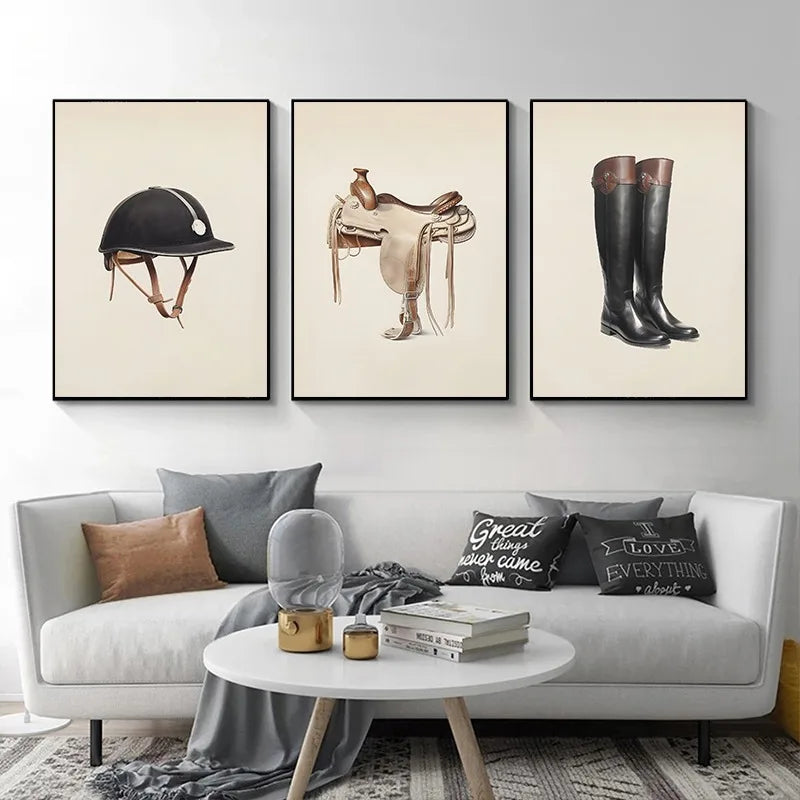 Vintage Pferdesattel Kunst – Wandbild für Pferdeliebhaber