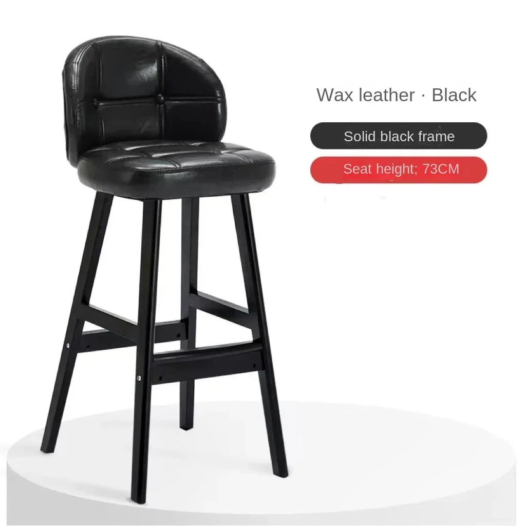 High Stool Barhocker aus Massivholz im modernen Stil