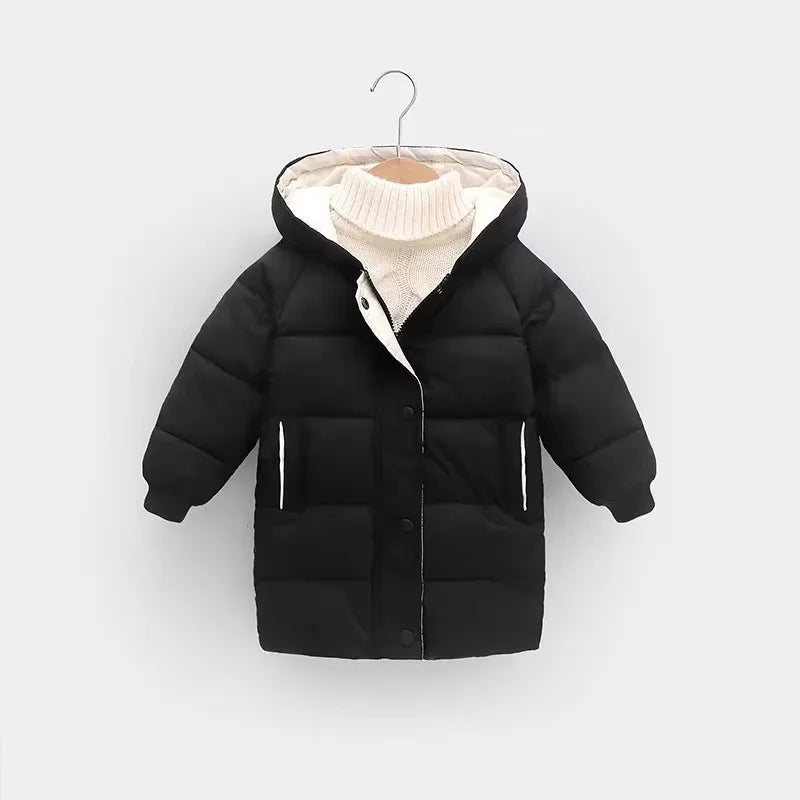 Jungen Winterparka mit Fellkragen & Kapuze