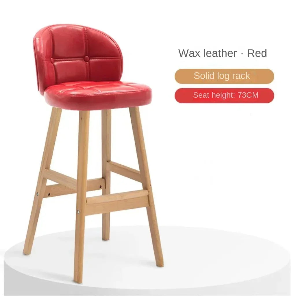 High Stool Barhocker aus Massivholz im modernen Stil