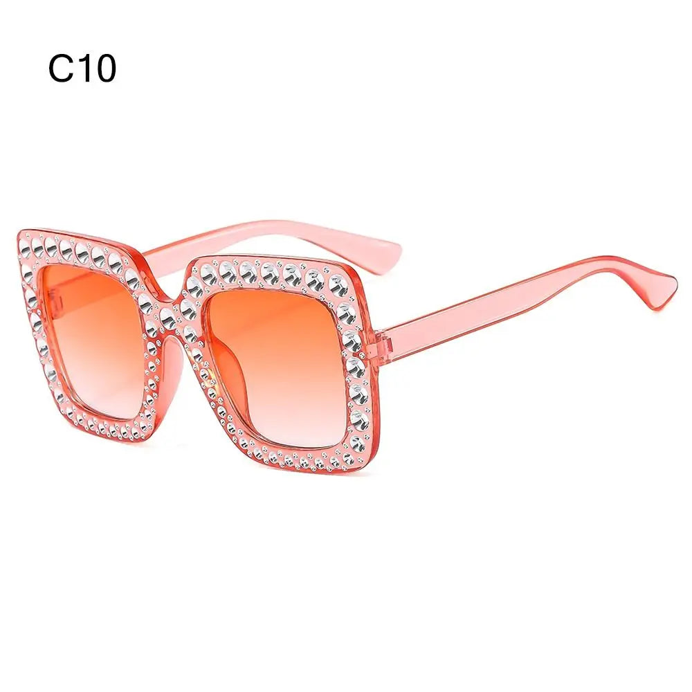 Luxus Kinder-Sonnenbrille für Jungen & Mädchen, glänzende Strasssteine, quadratische UV400 Brille