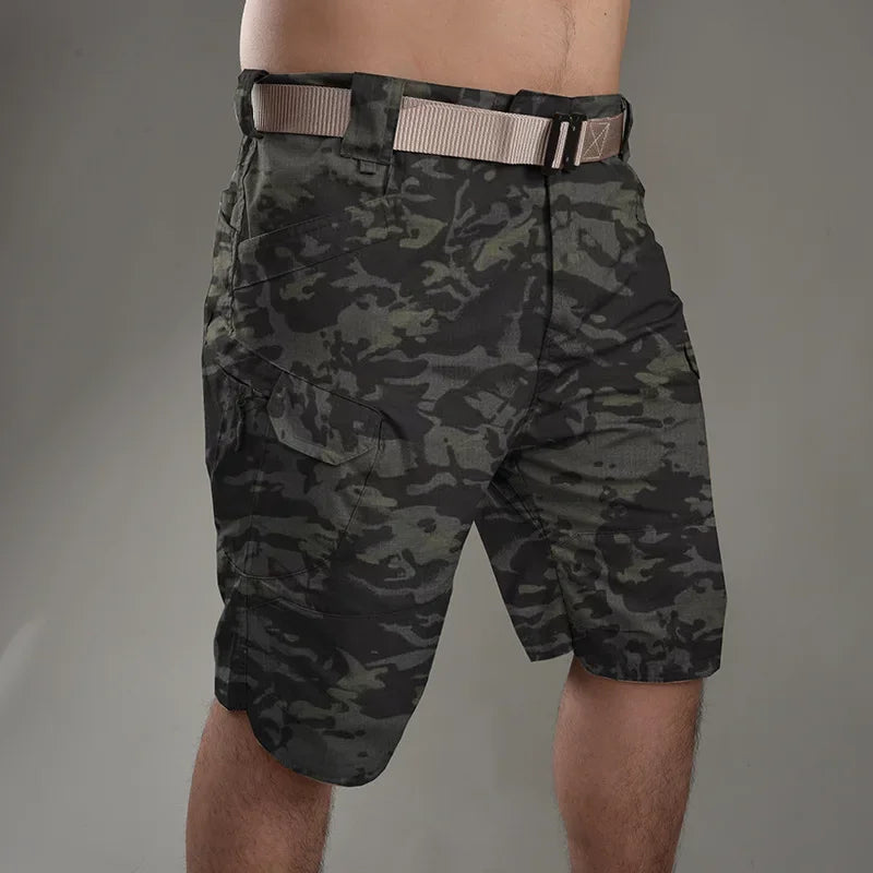 Sommer Herren Cargo Shorts – Kordelzug Taktische Lockere Shorts, Bedruckte Jogging Shorts für Männer