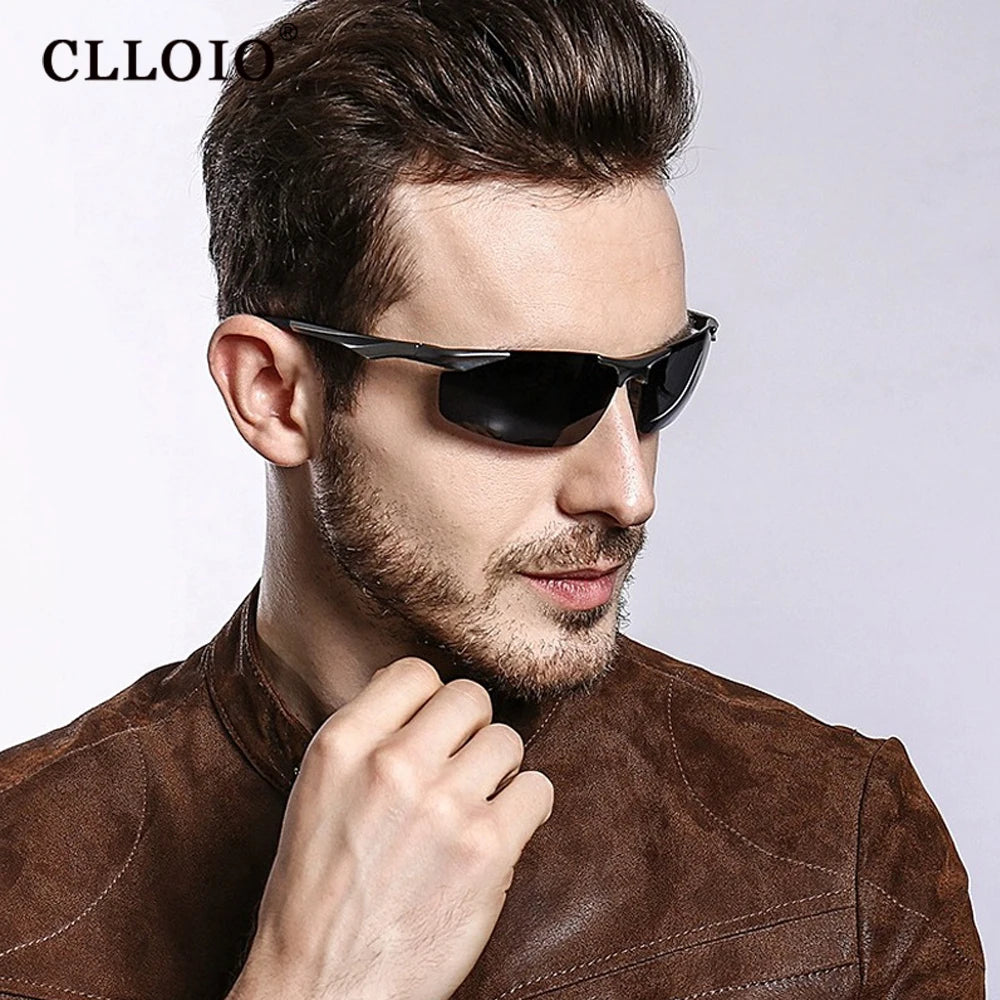 CLLOIO Aluminium Photochrome Sonnenbrille – Polarisierte Herrenbrille UV400 für Fahren & Angeln