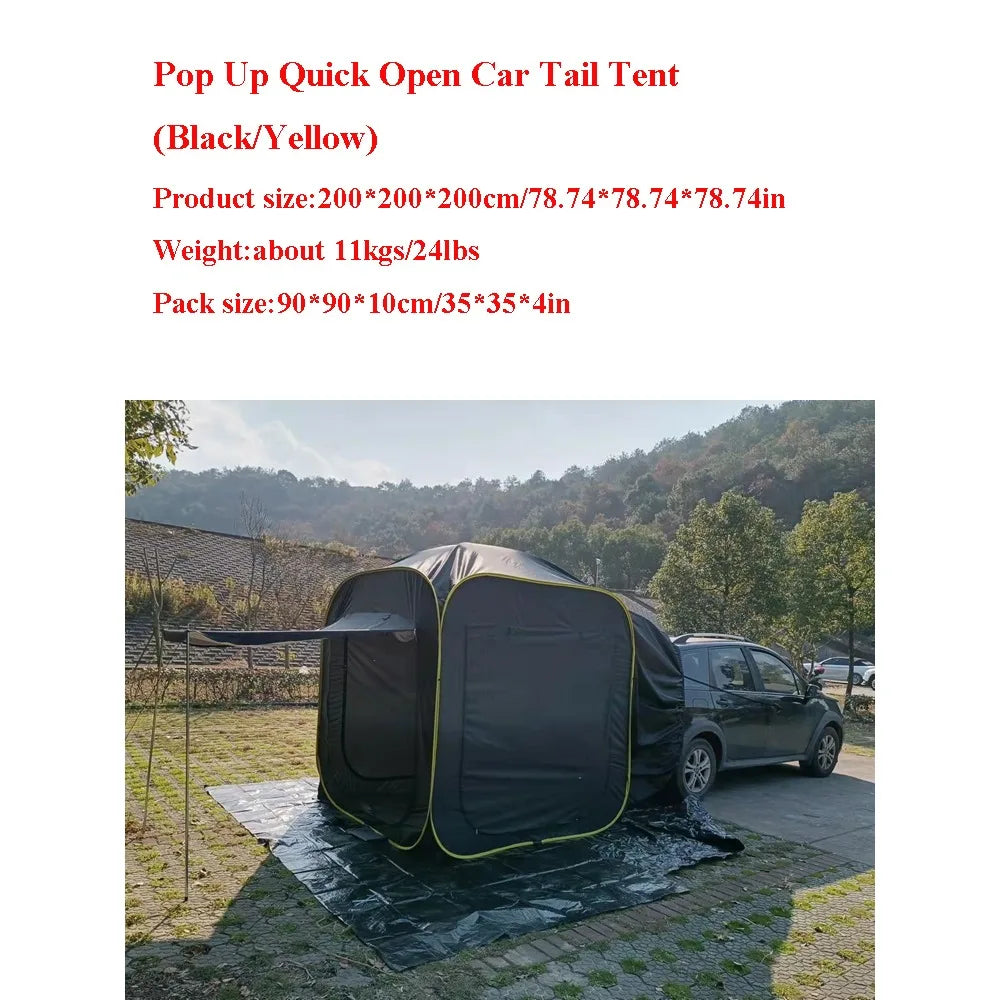 Auto Heckzelt Pop-Up für 4-6 Personen – Wasserdichtes Campingzelt mit Moskitonetz