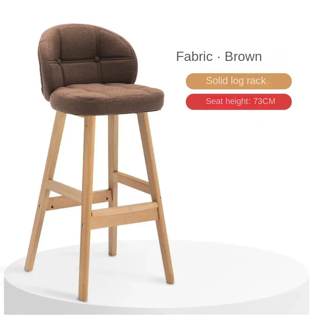 High Stool Barhocker aus Massivholz im modernen Stil