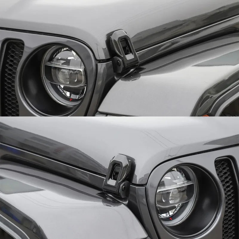 Auto-Motorhaubenverschlussriegel – Dekorative Abdeckung für Jeep Wrangler JL & Gladiator JT