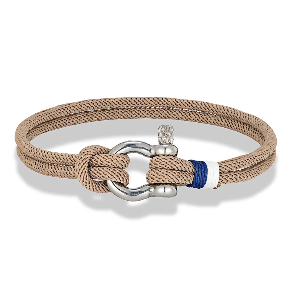 MKENDN Navy Blau Geflochtenes Armband – Edelstahl Hufeisenverschluss