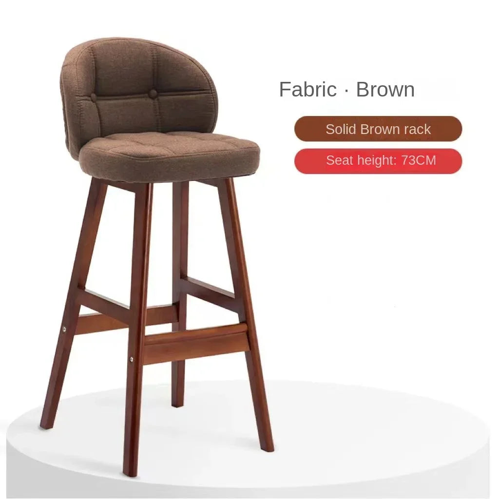 High Stool Barhocker aus Massivholz im modernen Stil
