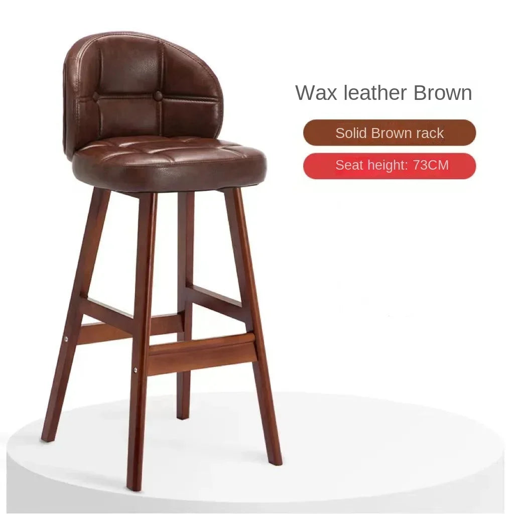 High Stool Barhocker aus Massivholz im modernen Stil