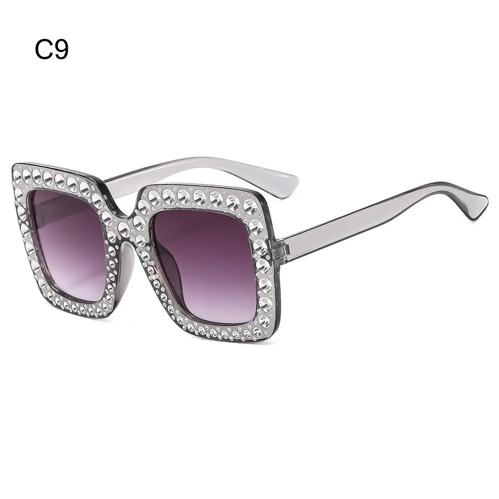 Luxus Kinder-Sonnenbrille für Jungen & Mädchen, glänzende Strasssteine, quadratische UV400 Brille