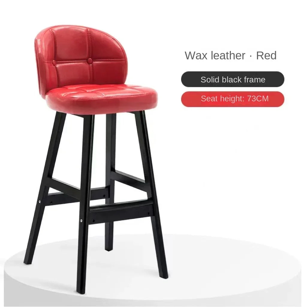 High Stool Barhocker aus Massivholz im modernen Stil