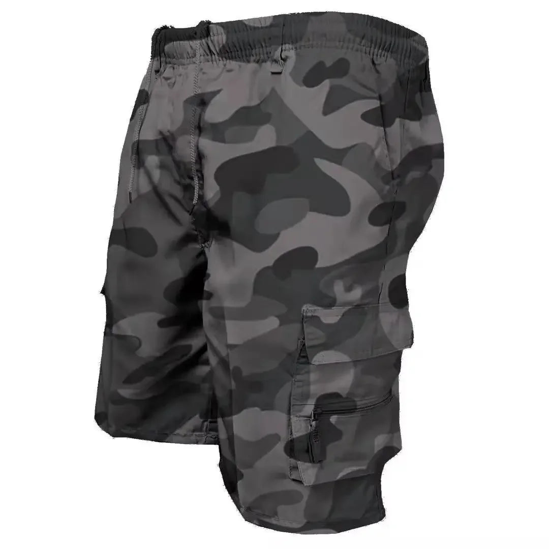Sommer Herren Cargo Shorts – Kordelzug Taktische Lockere Shorts, Bedruckte Jogging Shorts für Männer