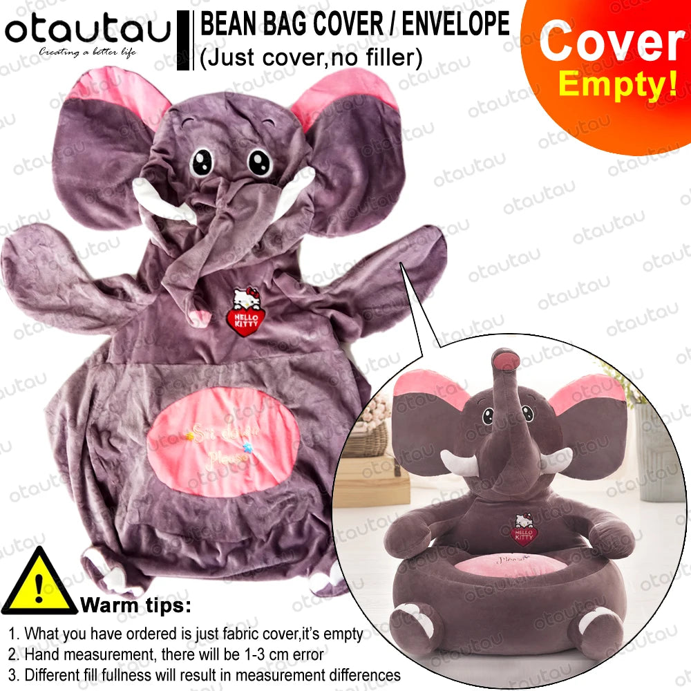 Kinder Cartoon Beanbag Sessel mit Bezug, Ohne Füllung, Flauschiger Gaming Stuhl