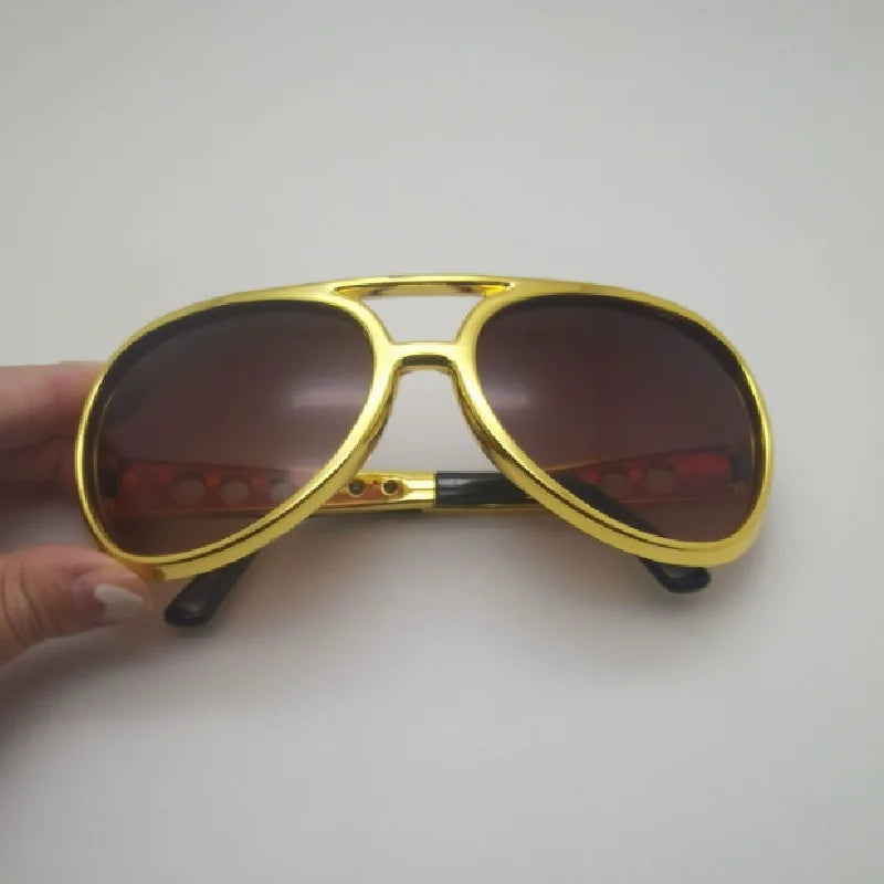 Elvis Presley Sonnenbrille – Elektroplattierte, bunte Festival-Partybrille
