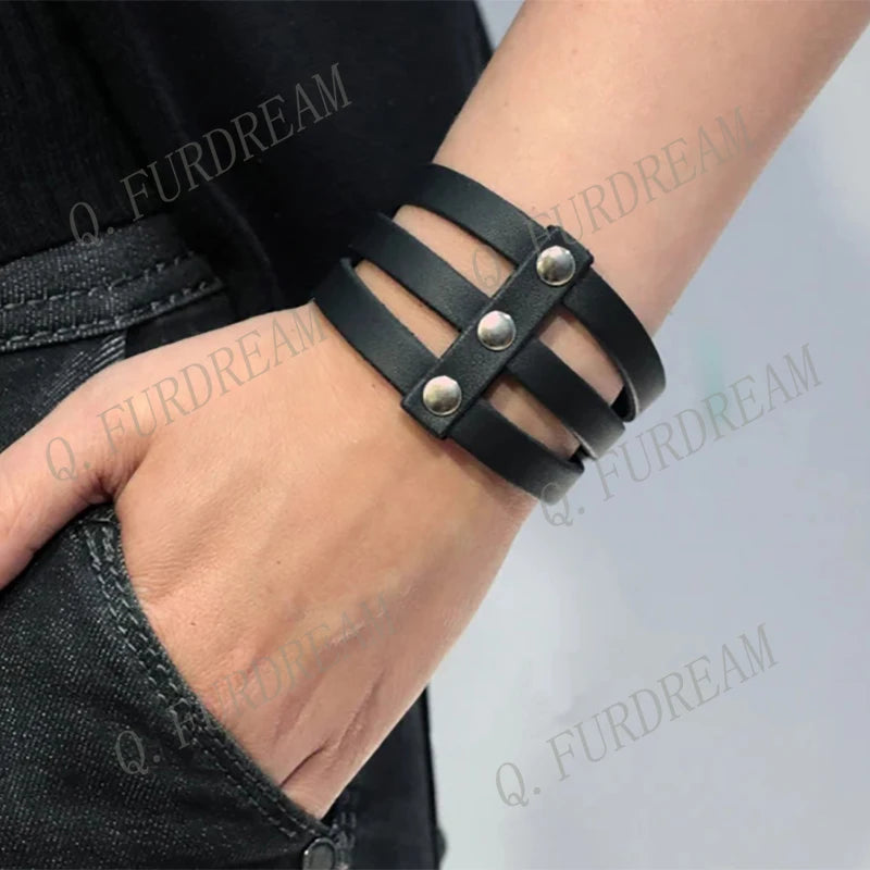 Gay Goth Pastell PU Leder Gurt-Bondage für Männer