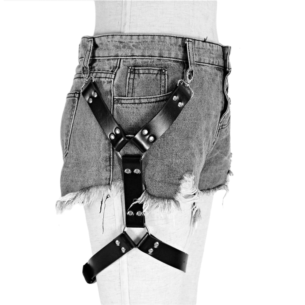 Gay Goth Pastell PU Leder Gurt-Bondage für Männer