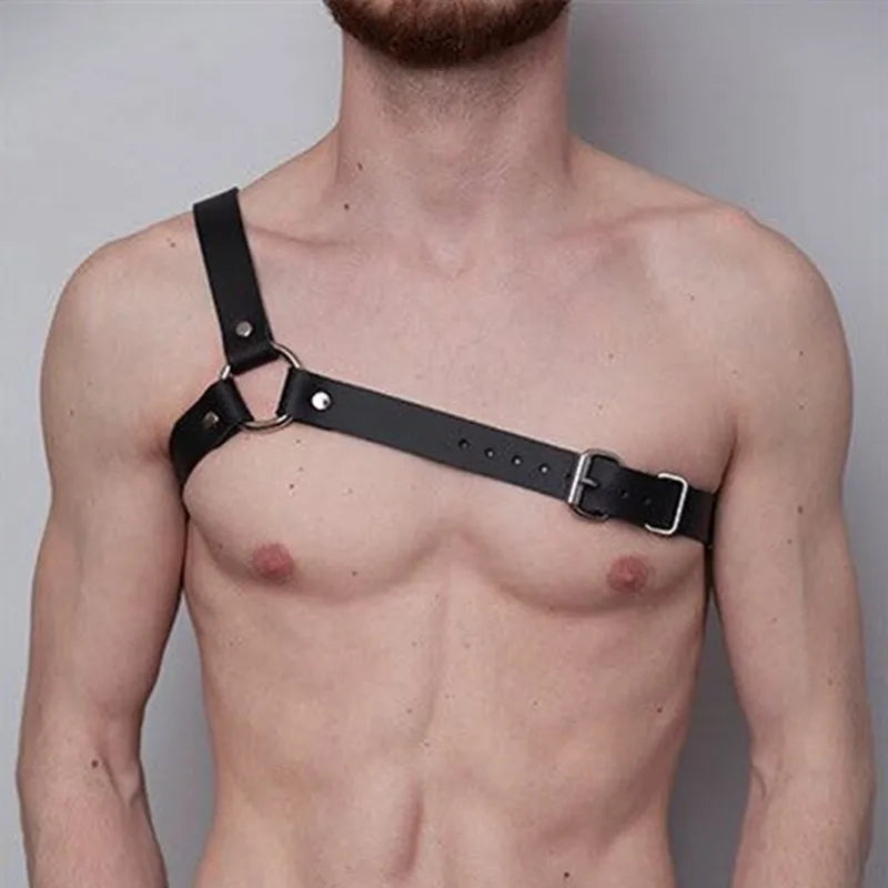 Gay Goth Pastell PU Leder Gurt-Bondage für Männer