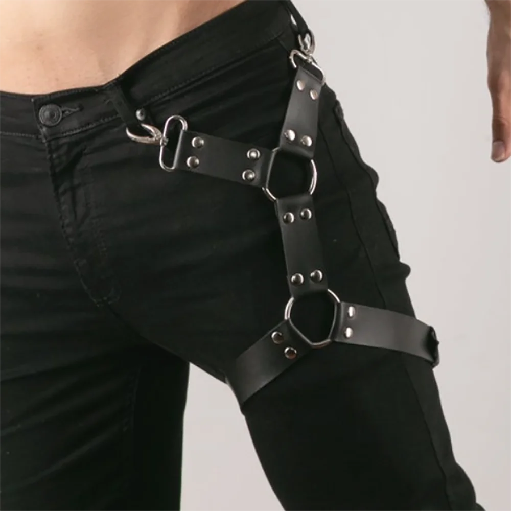 Gay Goth Pastell PU Leder Gurt-Bondage für Männer