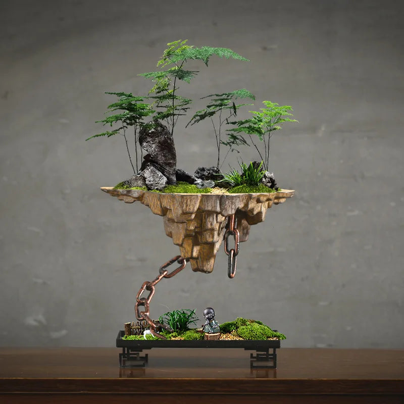 Iron Hanging Flower Pots Ornaments Home Decoration Chain Suspension Pot Pot Garden Decoration Mangosteen Succulent Flower Pots