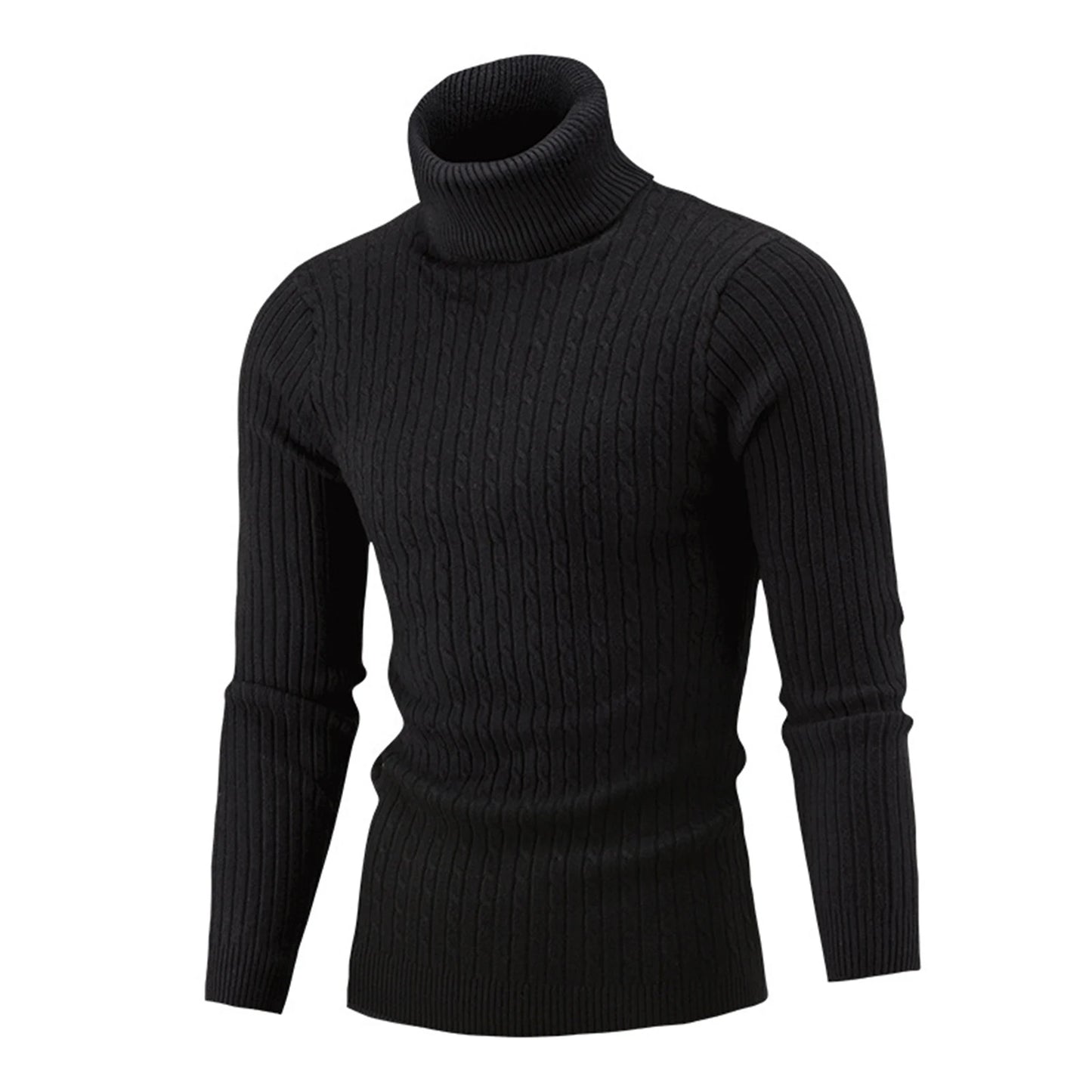 Herren Winter Pullover Wollstrick Rollkragen Langarm