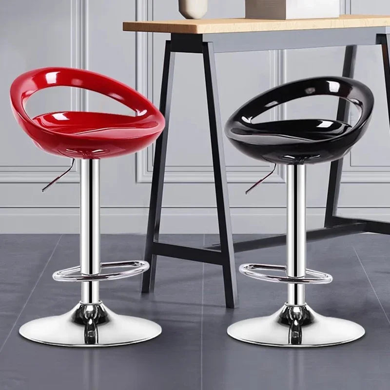 Eleganter Drehbarer Barhocker – Höhenverstellbar, Roter Küchenstuhl für Home Bar
