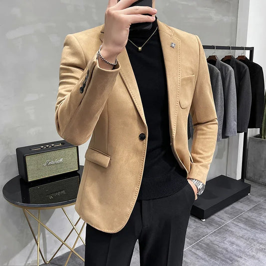Modischer Herren Samt Blazer Herbst Winter Plus Size 2025