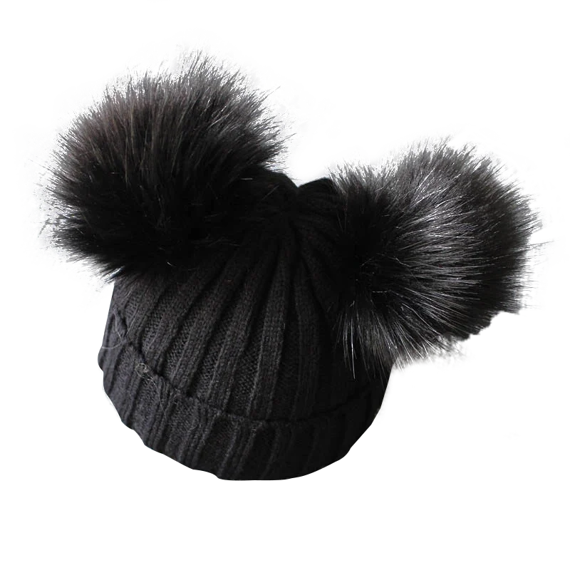 Niedliche Pompom Mütze für Babys, Winter Strickmütze für Mädchen & Jungen