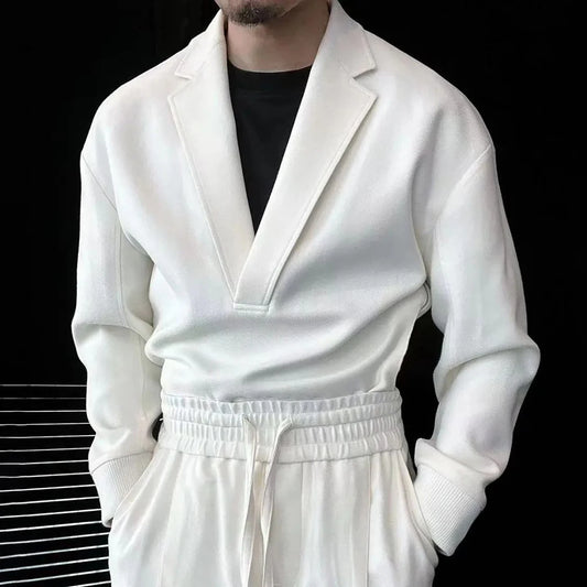 Herren Herbst Anzug – Doppelreißverschluss V-Ausschnitt Retro Set