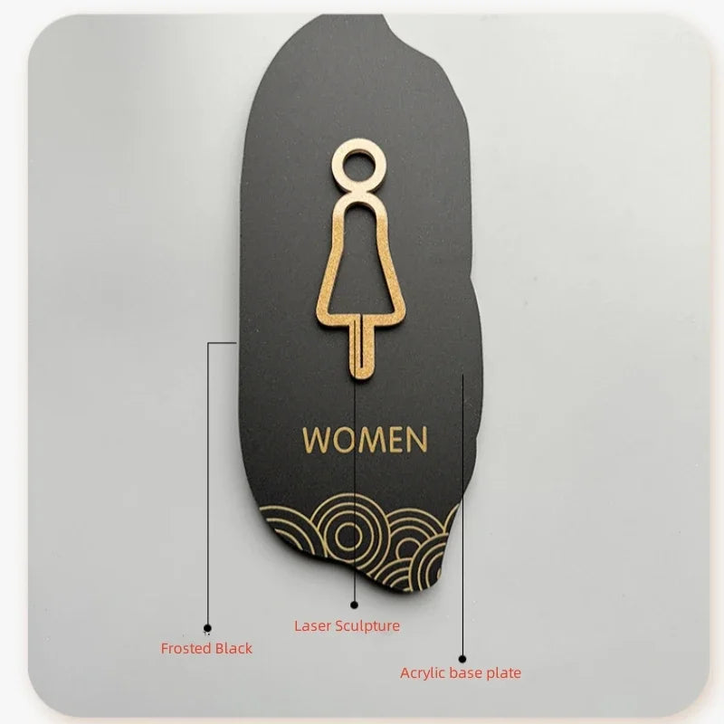 Acryl-Waschraum-Symbole – Männer- & Frauen-Toilettenaufkleber für Mall, Restaurant, Hotel, Badetüren