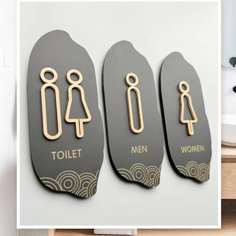 Acryl-Waschraum-Symbole – Männer- & Frauen-Toilettenaufkleber für Mall, Restaurant, Hotel, Badetüren