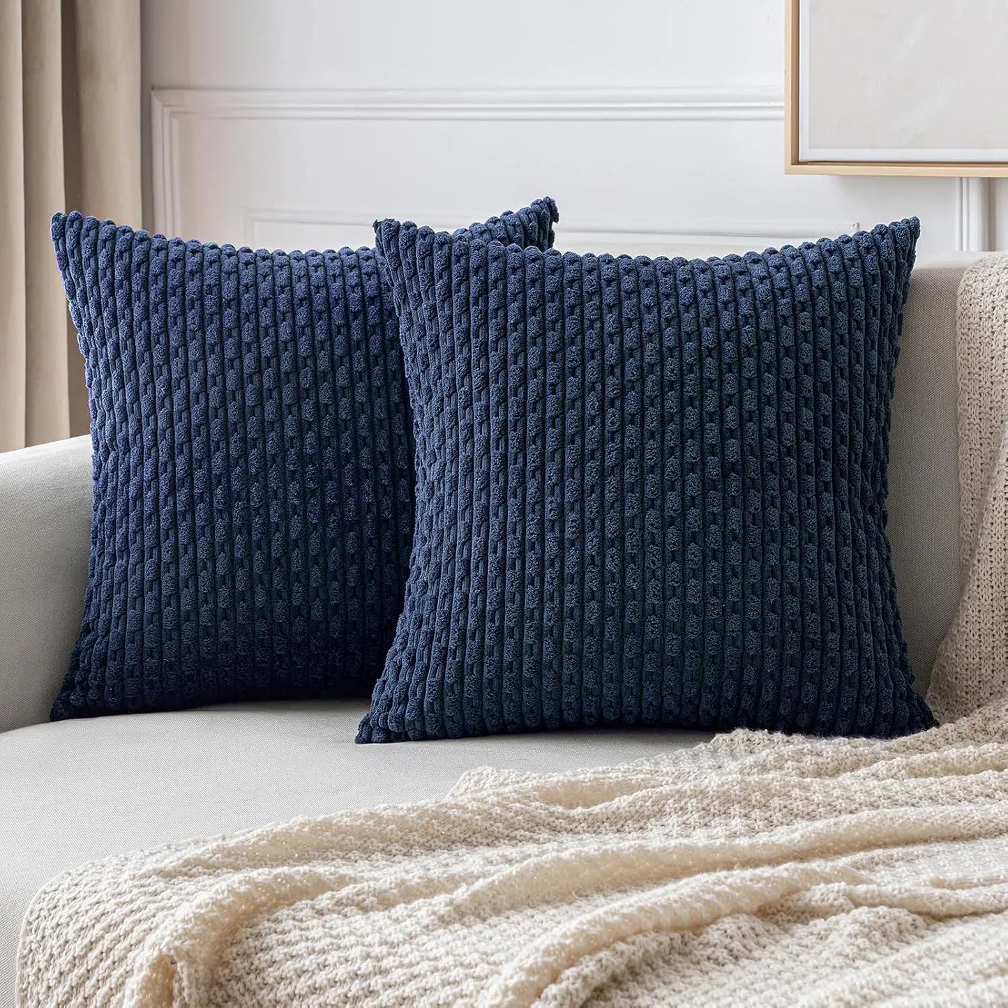 Boho Kord-Kissenbezüge – Herbst Farmhouse Dekor für Sofa & Bett