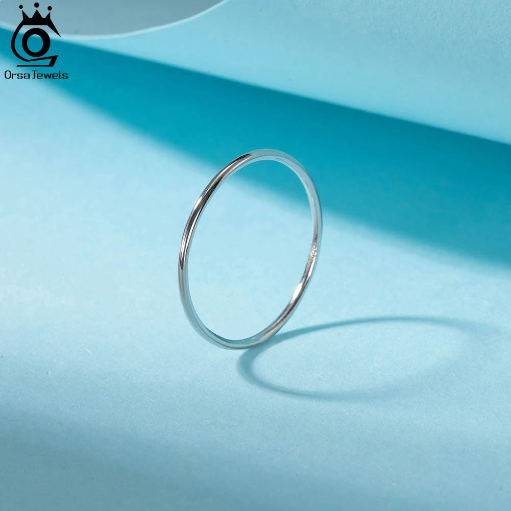 ORSA JEWELS 925 Silver Minimalist Stacking Rings for Women