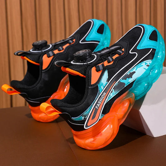 Kinder Sportschuhe – Leicht, rutschfest, mit drehbarem Schnallenverschluss, lässige Laufsneaker für Kinder