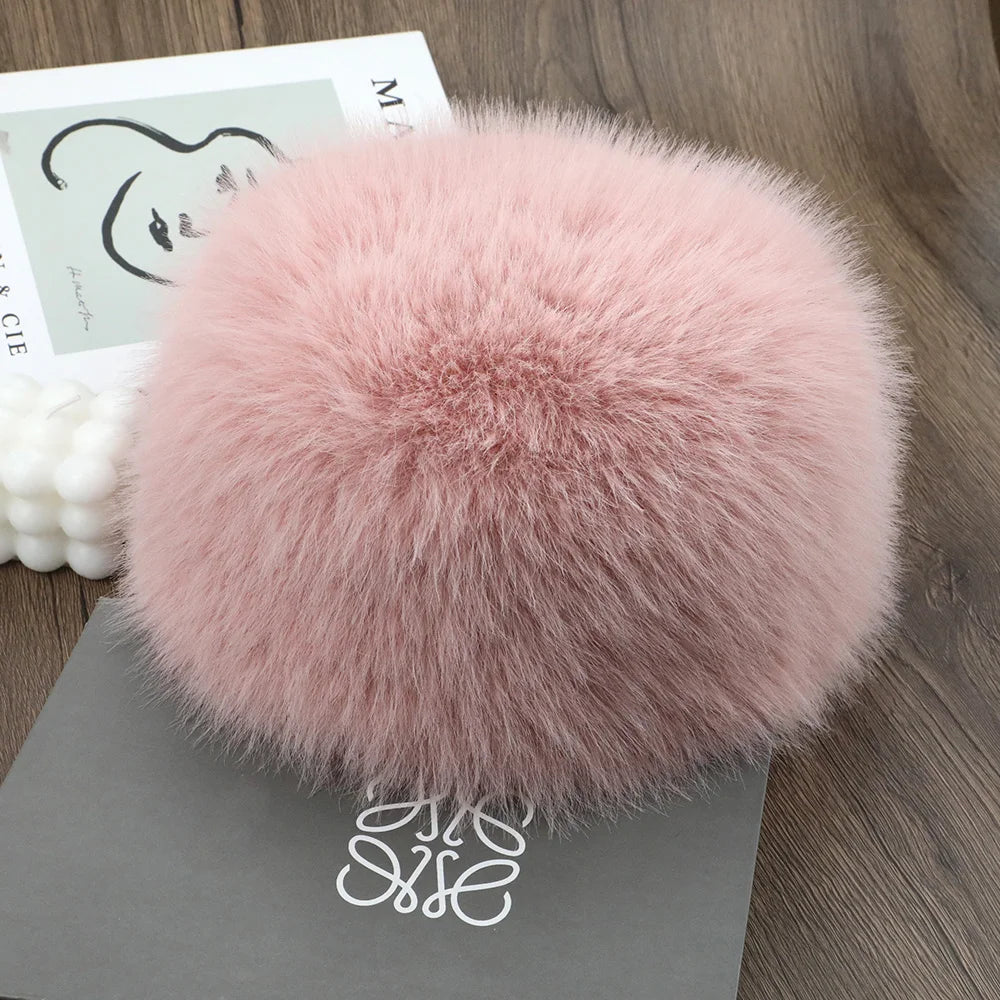 Flauschiger Winterhut für Damen – Faux-Fuchsfell Bombermütze
