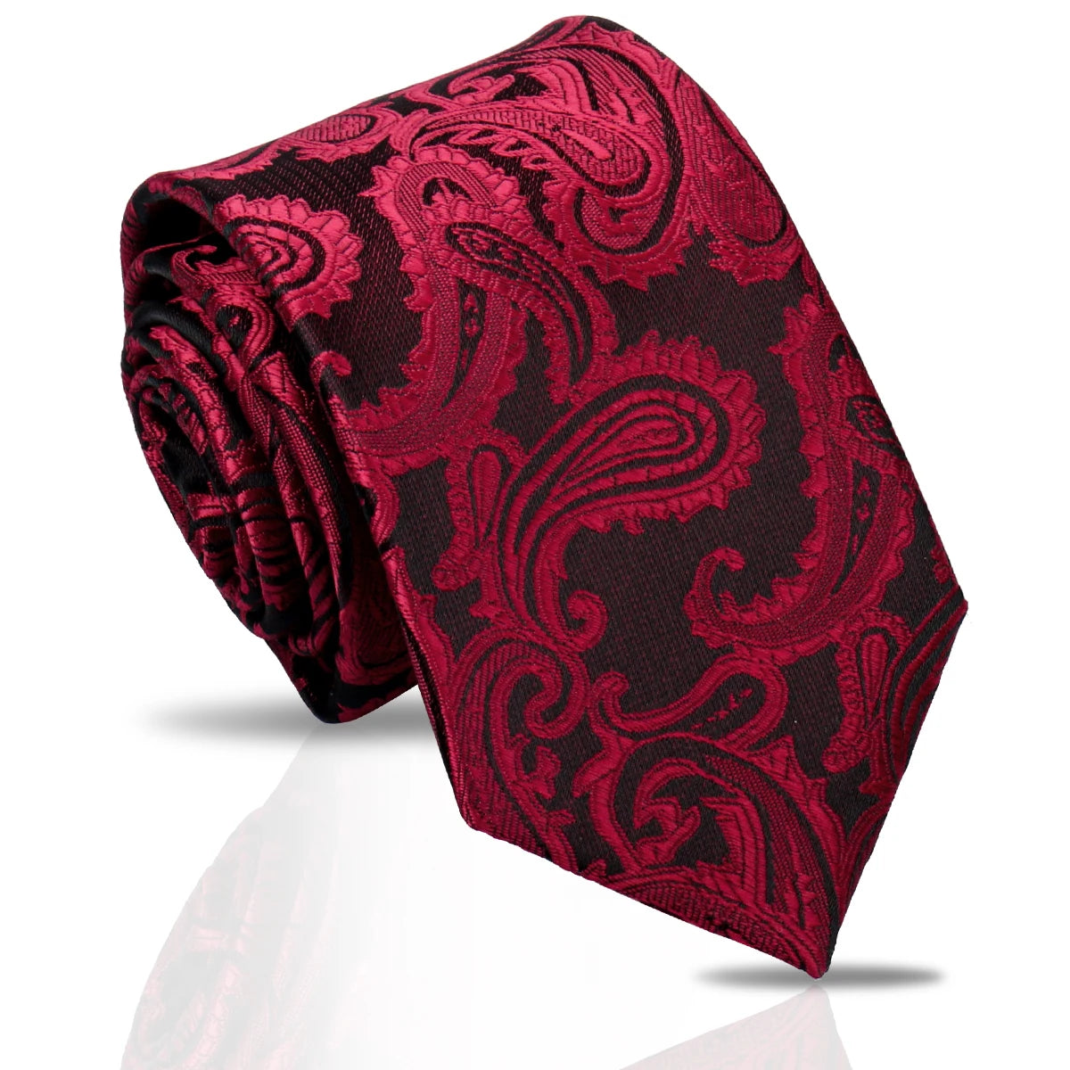 Luxuriöse Herren 7,5 cm Krawatte – Paisley- & Gestreifte Krawatte für Hochzeiten & Arbeitsplatz