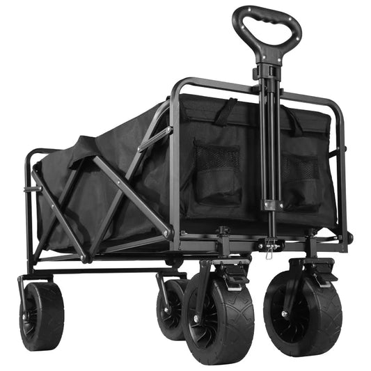 Faltbarer Utility Strandwagen – Schwerlast, Große Kapazität, Tragbar für Garten & Camping