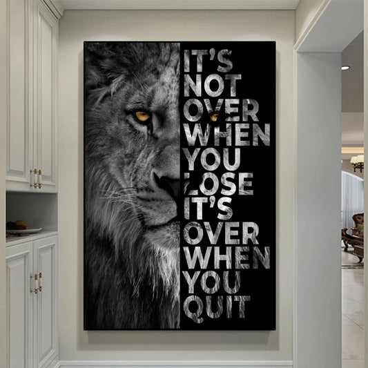 Löwen Motivationsposter Leinwand Wanddeko Büro Zuhause