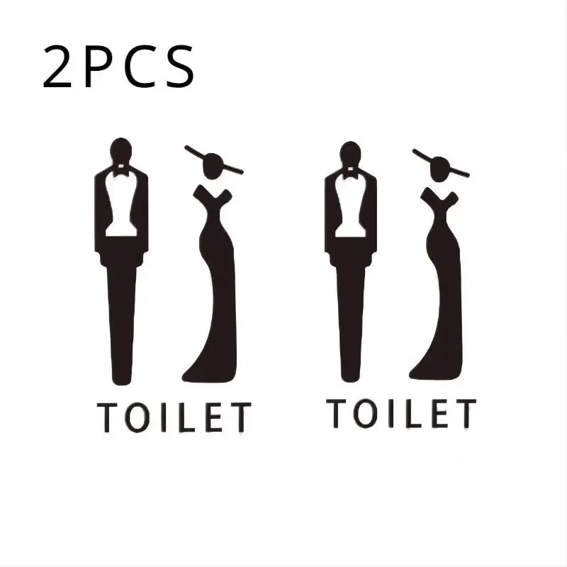 Kreative WC Tür Wandsticker – Schwarze Muster Deko