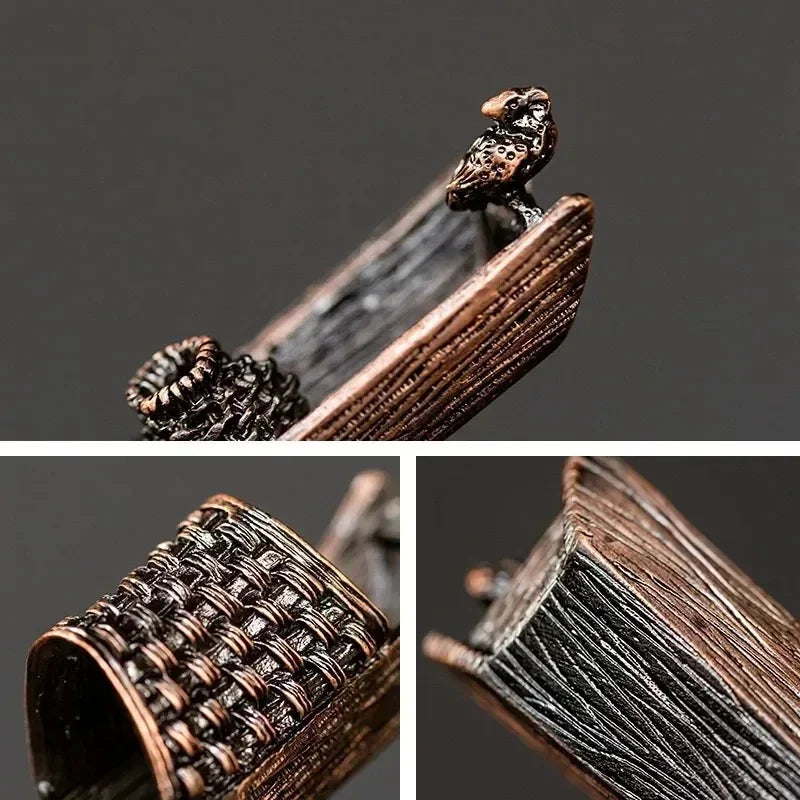 Metall Räucherstäbchenhalter Zen Schiff Design Antikstil