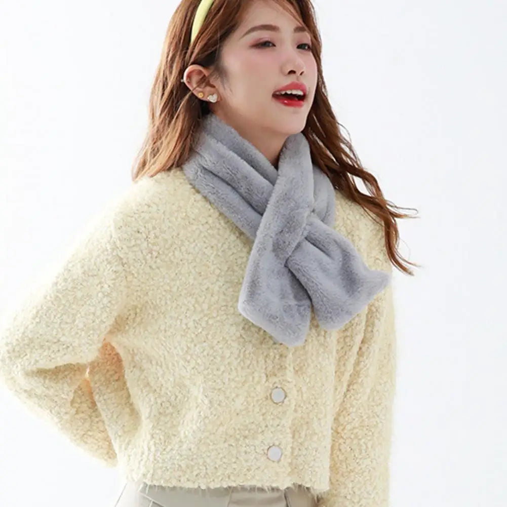 Damen Winter Faux Kaninchenfell Kragen – Wärmender Schal & Accessoire