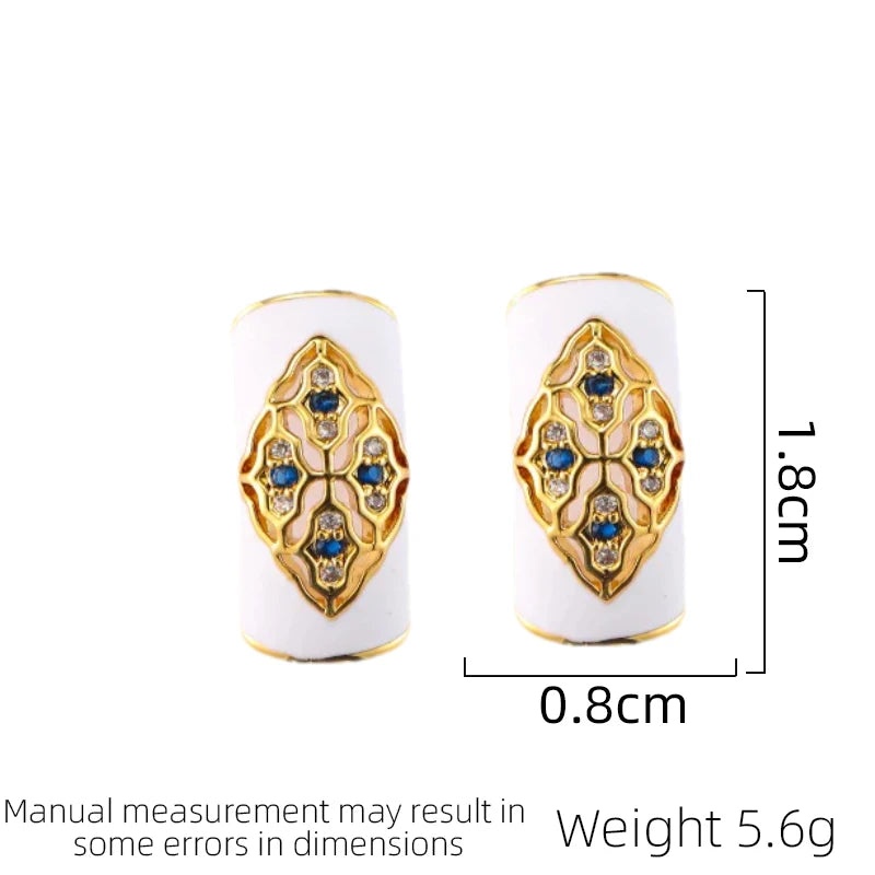 SUYU Schmuck Sommer Retro Geometrische Weiße Tropfen Ohrringe – Leichte Luxusmode für Damen