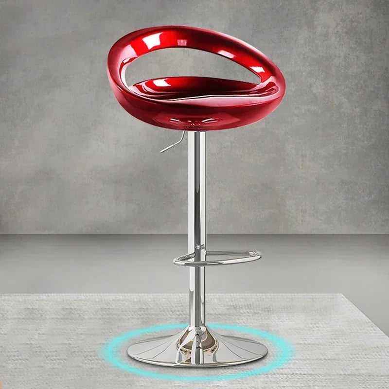 Eleganter Drehbarer Barhocker – Höhenverstellbar, Roter Küchenstuhl für Home Bar